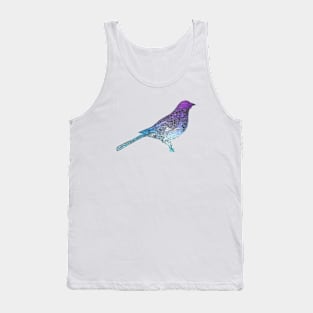 Gorgeous sitting vintage bird illustration with watercolour effect Tank Top